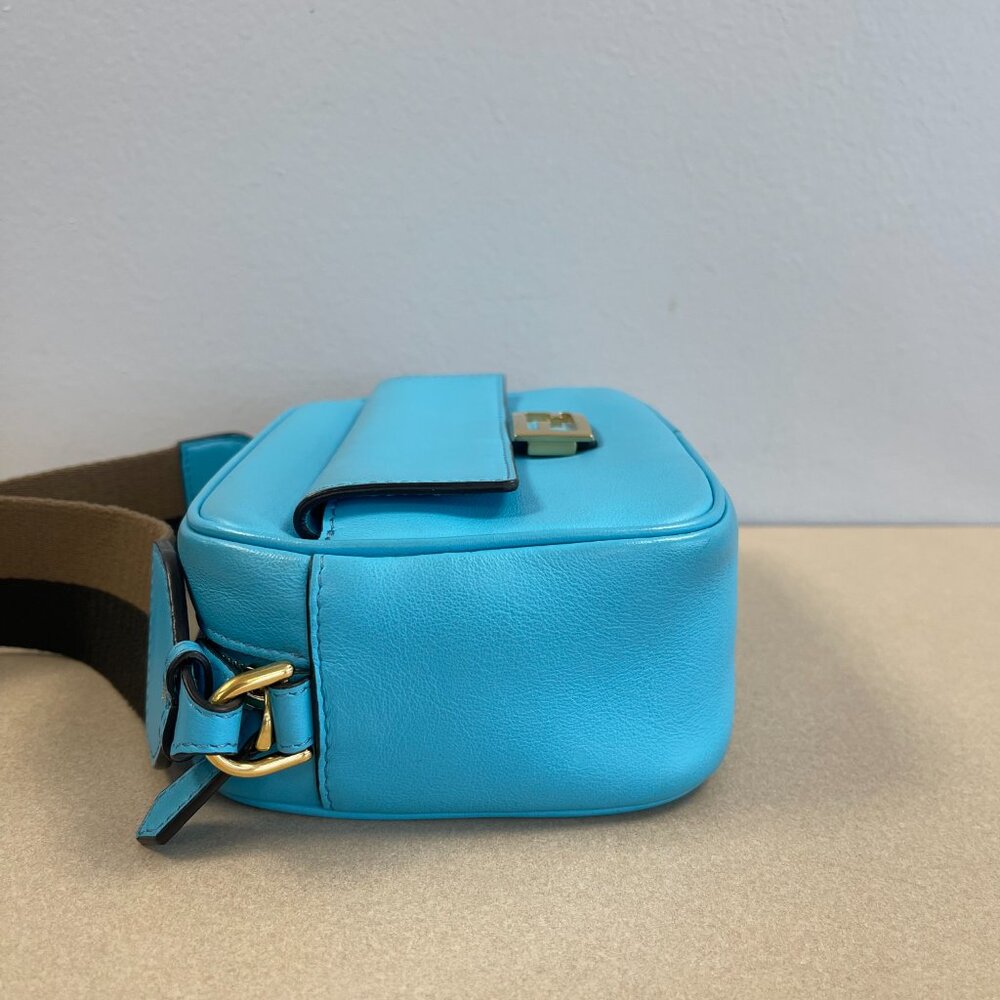 Fendi Baguette Camera Crossbody Bag in Turquoise Blue - Preowned - Picture 6 of 16